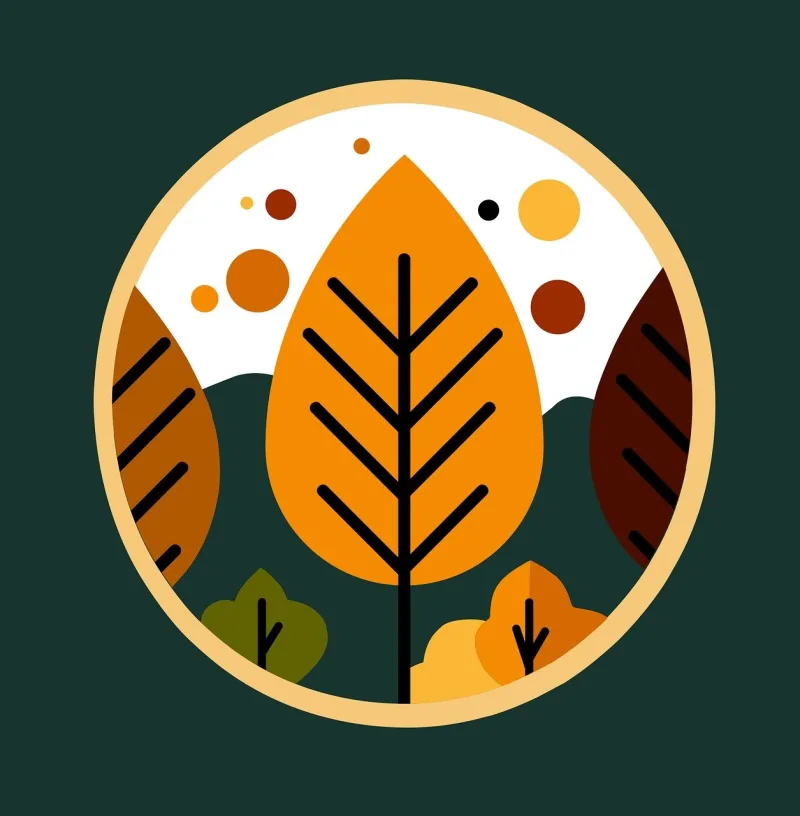 Autumn Forest Nature Stickdatei – Natur