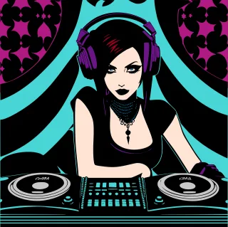 Ai generated Woman Dj Stickdatei