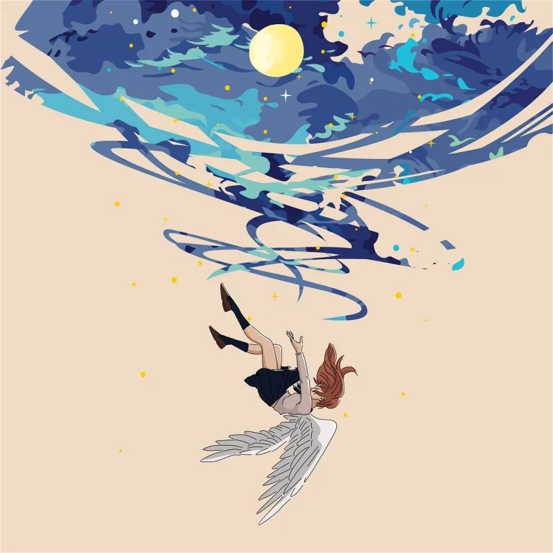 Girl Angel Moon Stickdatei – Weihnachten