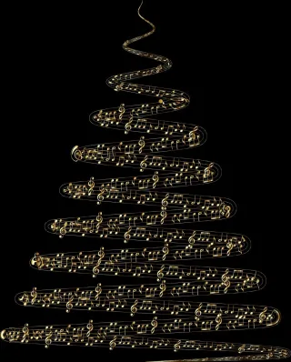 Musical notes Christmas tree Christmas Stickdatei