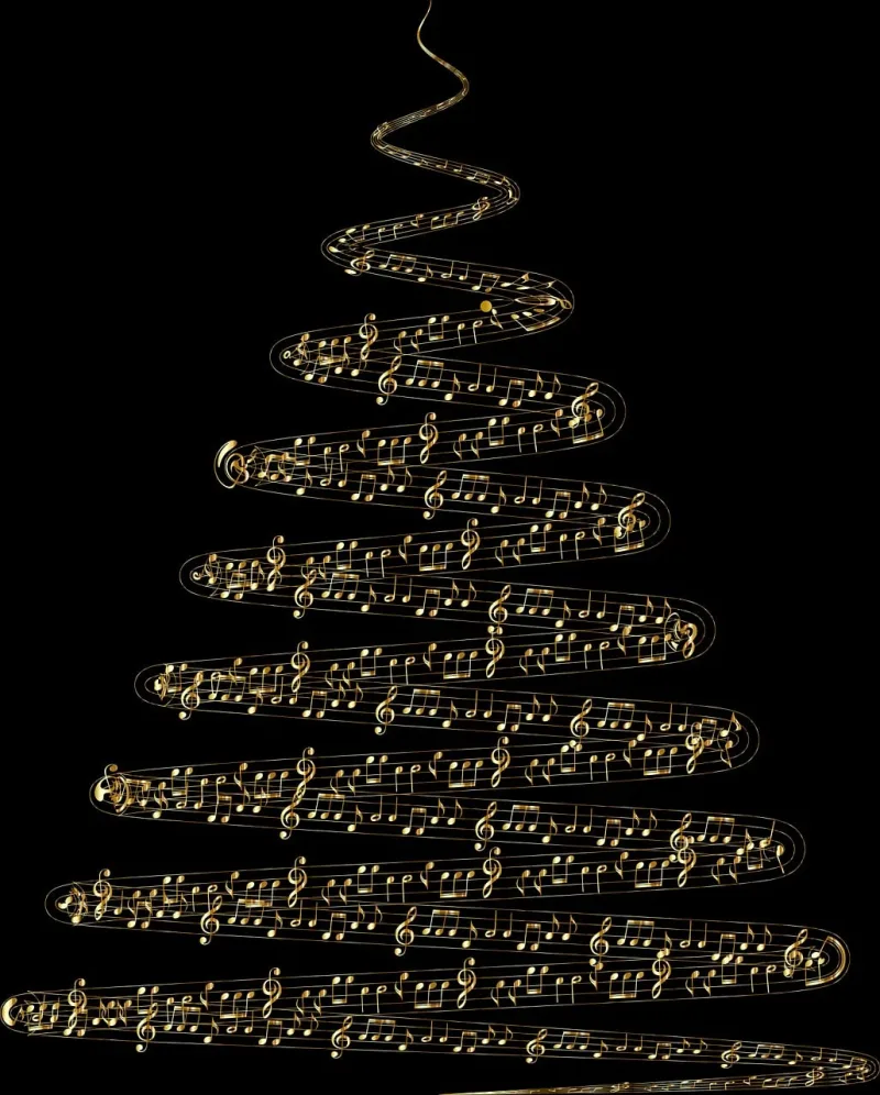 Musical notes Christmas tree Christmas Stickdatei – Weihnachten