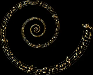 Spiral Musical notes Vortex Stickdatei