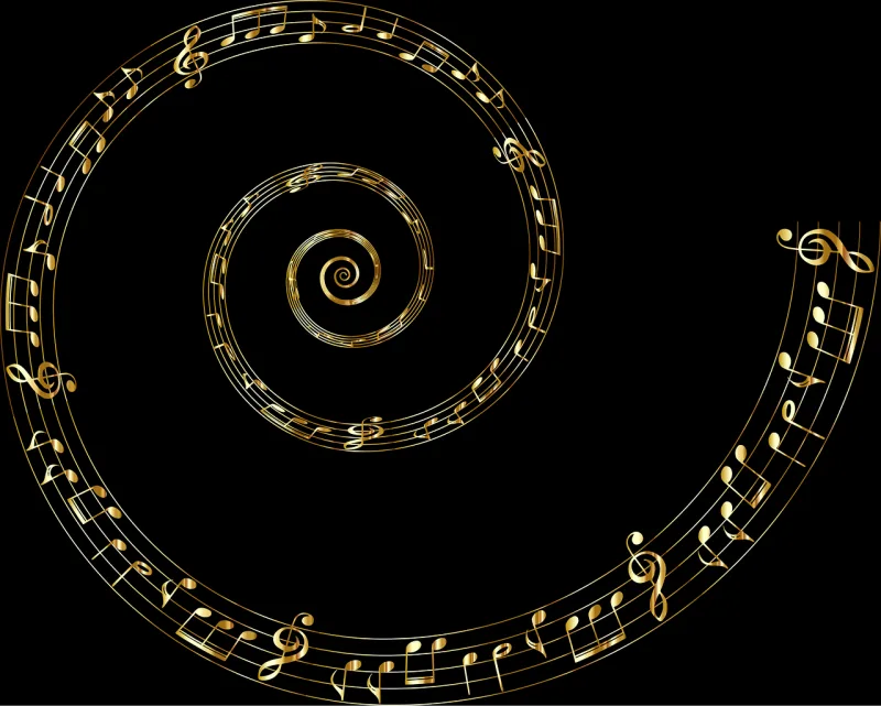 Spiral Musical notes Vortex Stickdatei – Musik