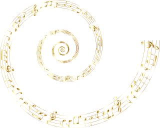 Spiral Musical notes Gold Stickdatei – Musik