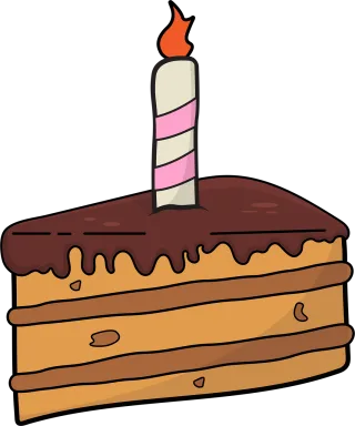 Cake Candle Slice Stickdatei