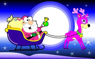 Santa claus Reindeer Sled Stickdatei