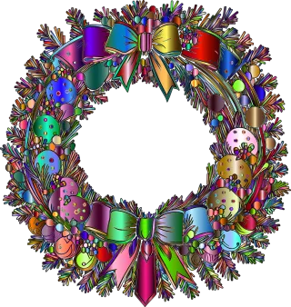 Wreath Christmas Nature Stickdatei