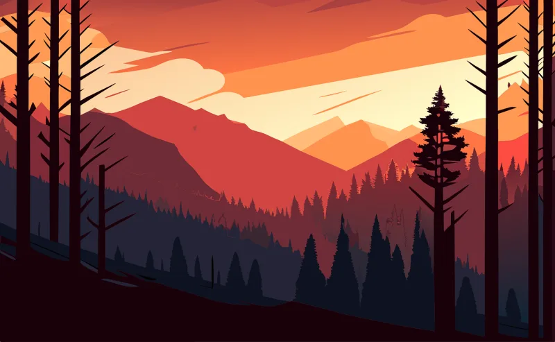 Trees Forest Mountains Stickdatei – Natur