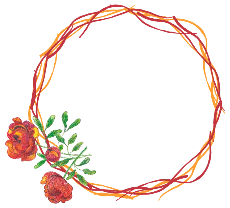 Roses Flowers Ring Stickdatei – Blumen