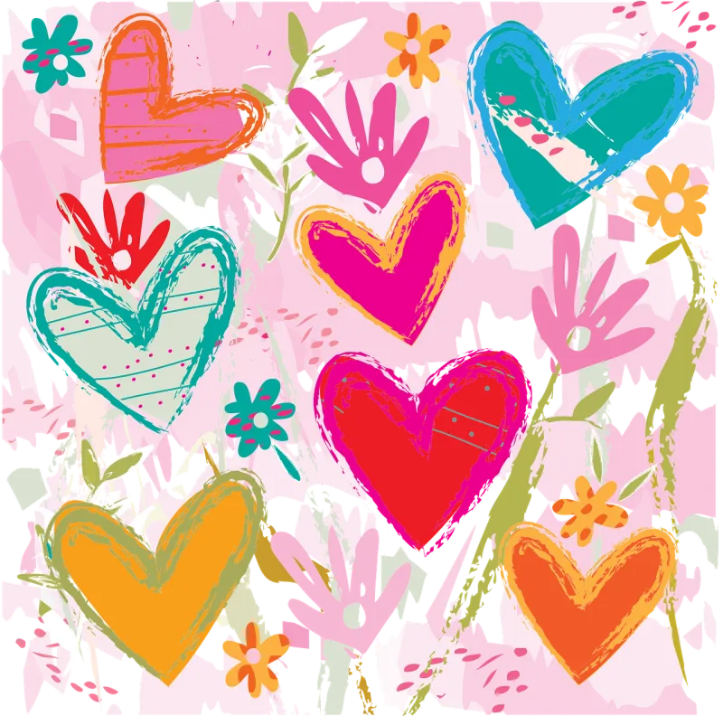 Hearts Beautiful flowers Flowers Stickdatei – Herzen & Liebe