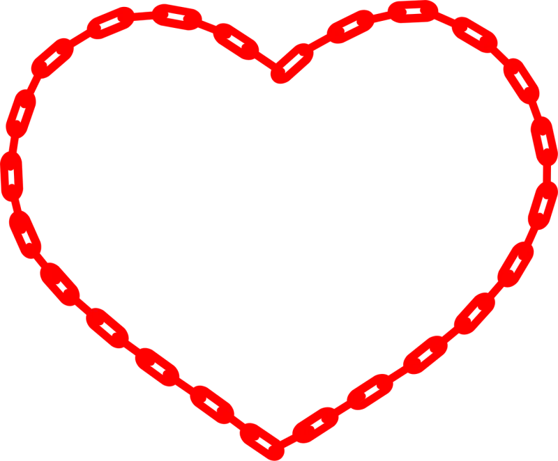 A heart Red Chain Stickdatei – Herzen & Liebe