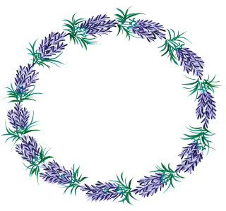 Lavender Wreath Flowers Stickdatei