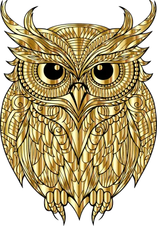 Owl Bird Gold Stickdatei