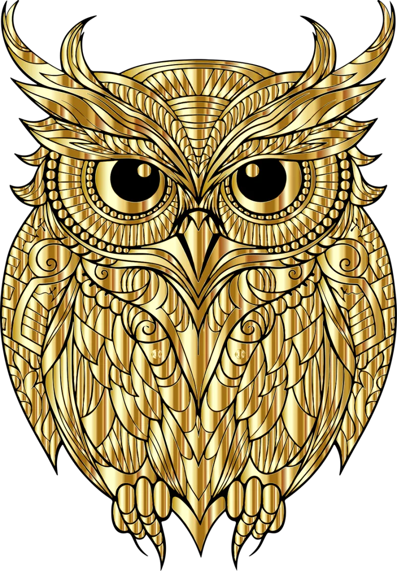 Owl Bird Gold Stickdatei – Tiere