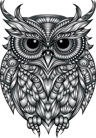Owl Bird Art Stickdatei