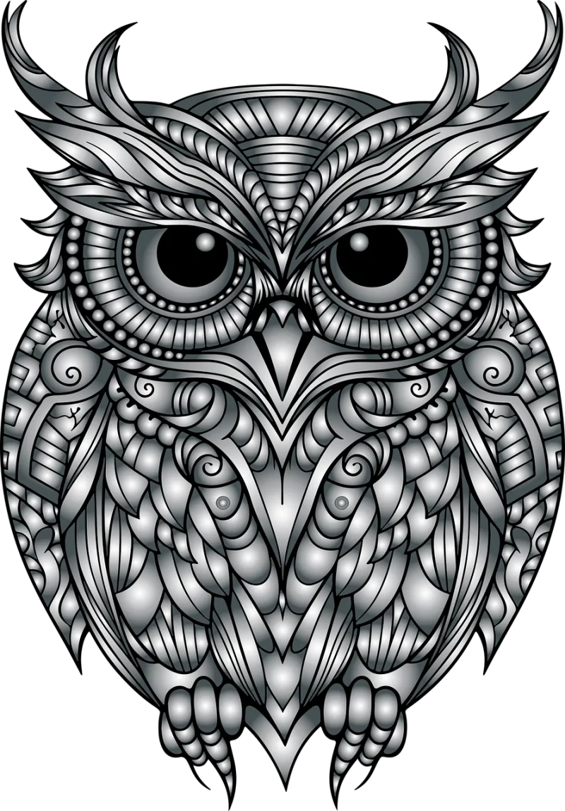 Owl Bird Art Stickdatei – Tiere