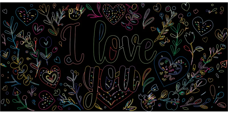 I love you Love Romance Stickdatei – Herzen & Liebe
