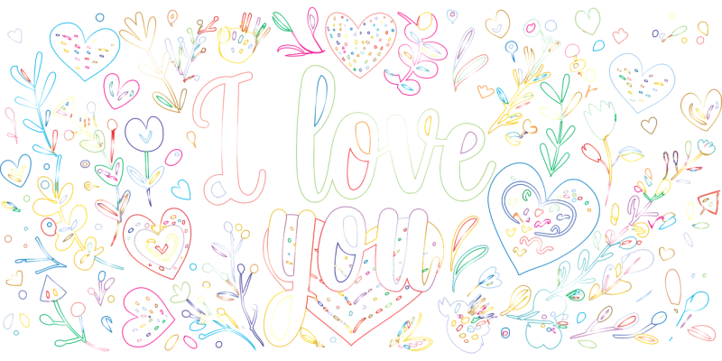 I love you Love Romance Stickdatei – Herzen & Liebe