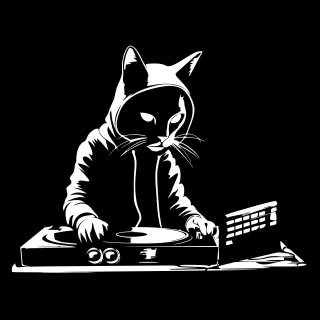 Cat Dj Music Stickdatei