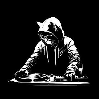 Cat Dj Music Stickdatei