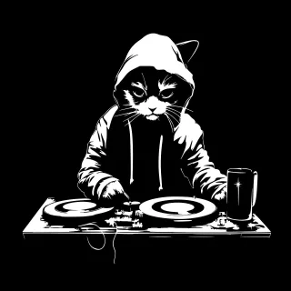 Cat Dj Music Stickdatei