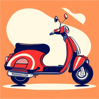 Vespa Scooter Motorcycle Stickdatei