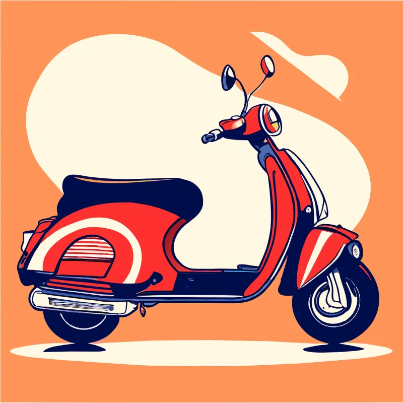 Vespa Scooter Motorcycle Stickdatei – Fahrzeuge