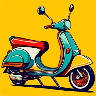 Vespa Scooter Motorcycle Stickdatei