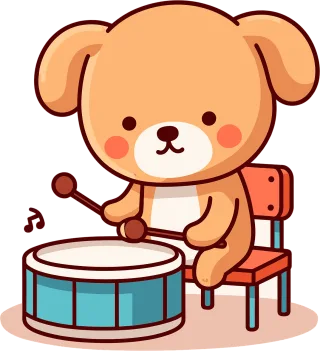 Dog Animal Drum Stickdatei
