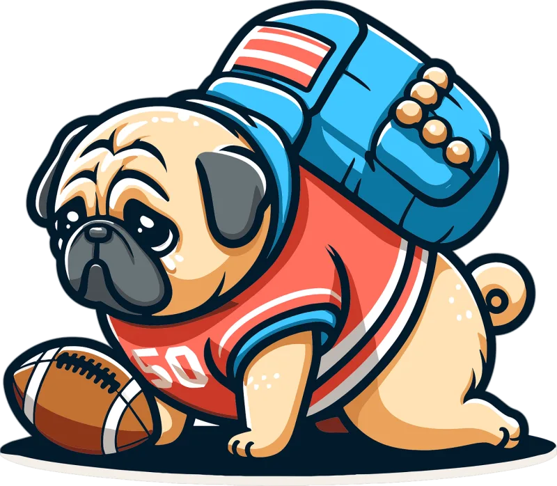 Dog Pug American Stickdatei – Sport