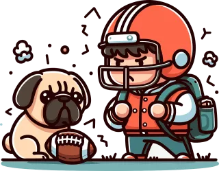 Man Football Dog Stickdatei