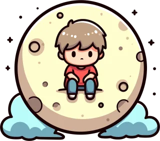 Boy Moon Sitting Stickdatei