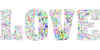 Love Romance Typography Stickdatei