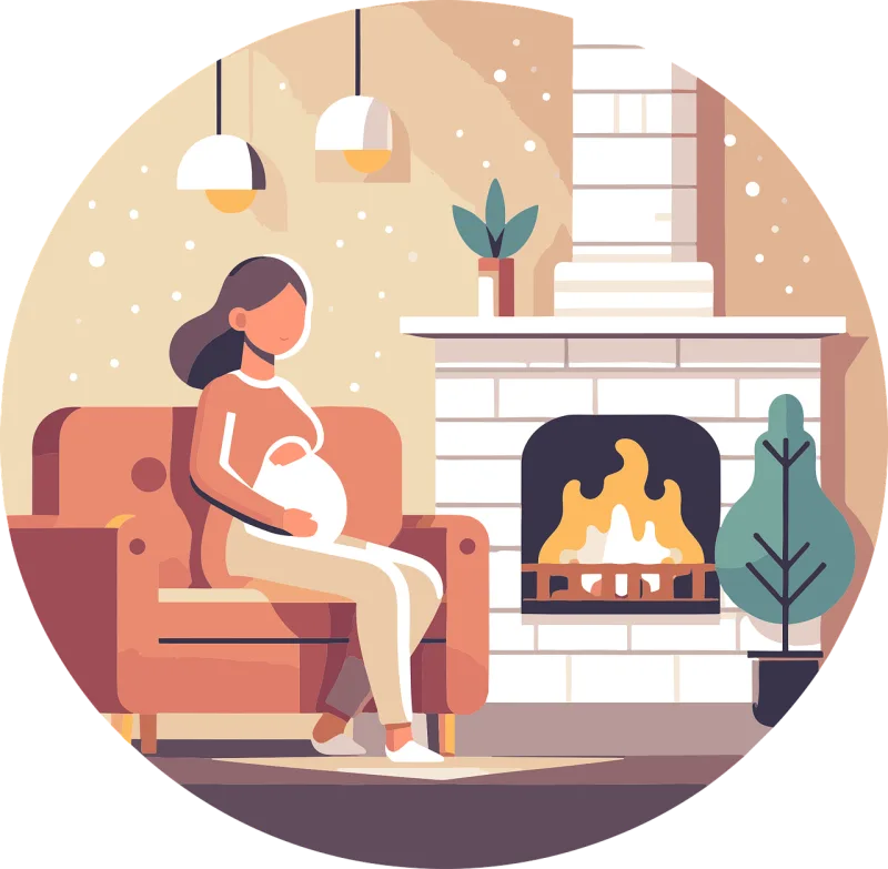 Woman Pregnant Mother Stickdatei – Blumen