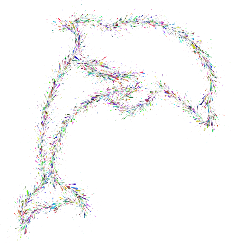 Dolphin Grunge Splatter Stickdatei – Tiere