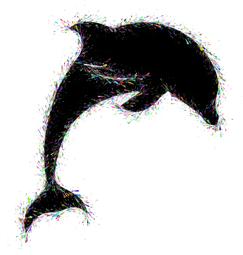 Dolphin Grunge Splatter Stickdatei – Tiere