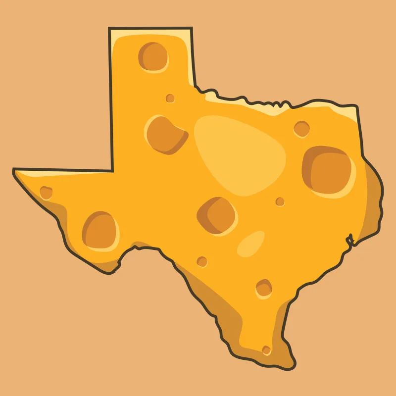 Cheese Texas Map Stickdatei – Natur