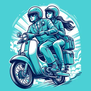 Ride Couple Bike Stickdatei