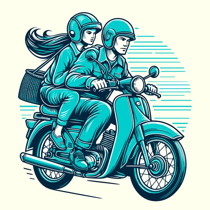 Couple Motorcycle Motorbike Stickdatei – Fahrzeuge