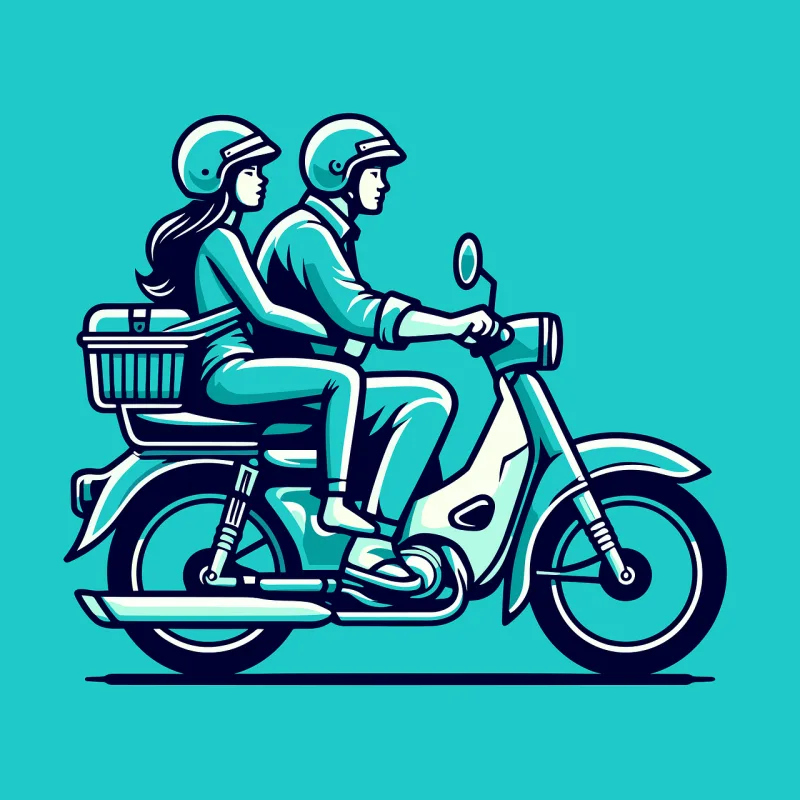 Couple Ride Street Stickdatei – Fahrzeuge