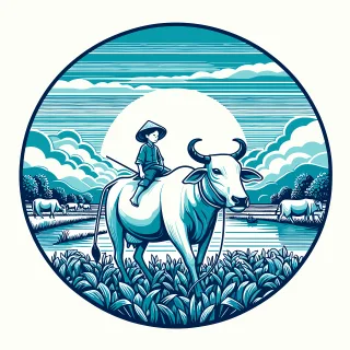 Boy Buffalo Cow Stickdatei