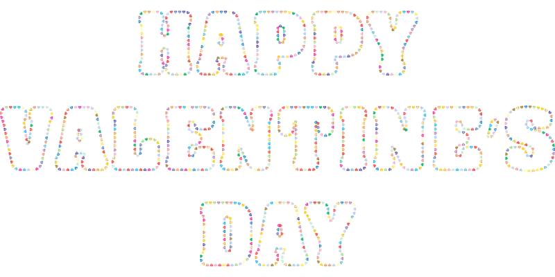 Happy valentine's day Valentines Typography Stickdatei – Herzen & Liebe