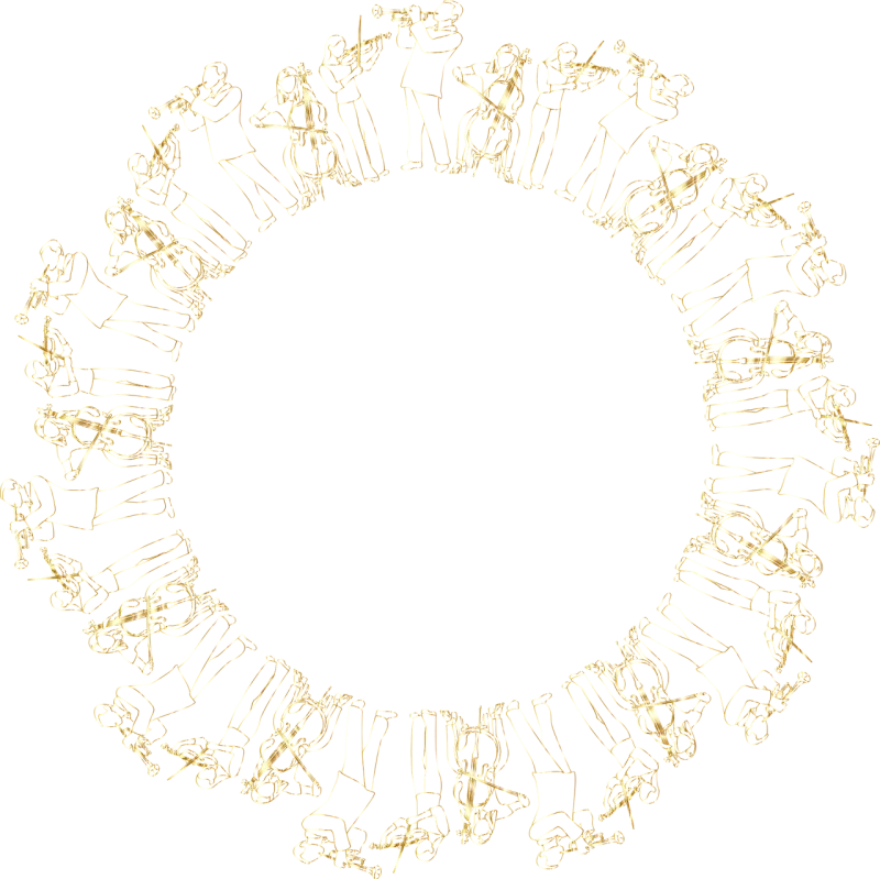 Musicians Gold Frame Stickdatei – Musik