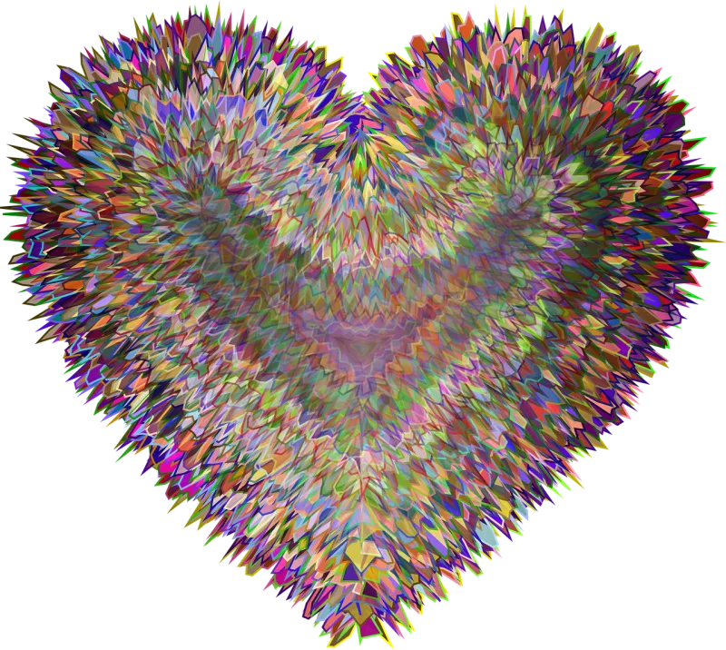 Heart Love Psychedelic Stickdatei – Herzen & Liebe