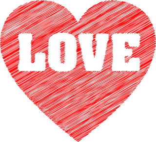 Love Heart Typography Stickdatei – Herzen & Liebe