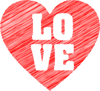 Love Heart Typography Stickdatei – Herzen & Liebe