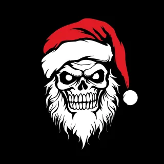 Ai generated Skull Santa claus Stickdatei