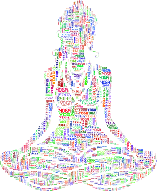 Yoga Typography Meditation Stickdatei