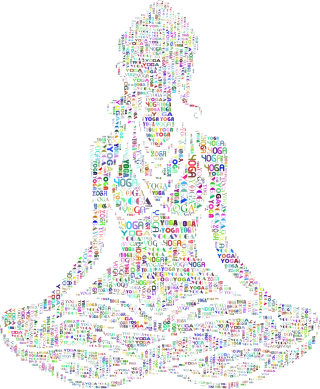 Yoga Typography Meditation Stickdatei