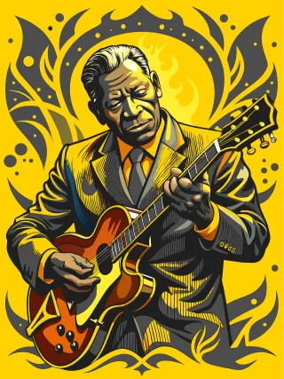 Man Guitar player Guitar Stickdatei